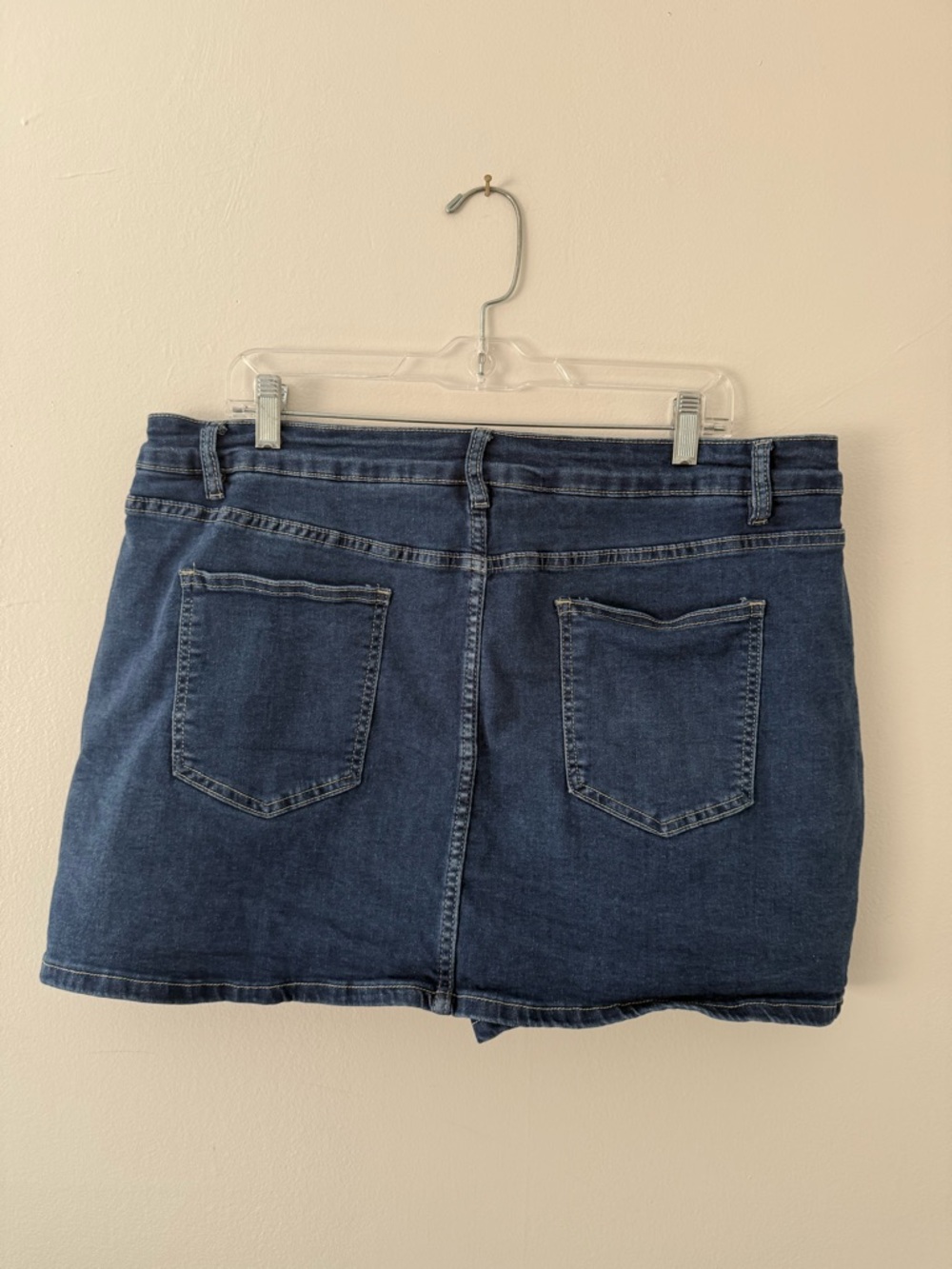 Classic Blue Denim Mini Skort Plus Size XXL Jean Skirt w Shorts & Slit - NWOT - Picture 5 of 16